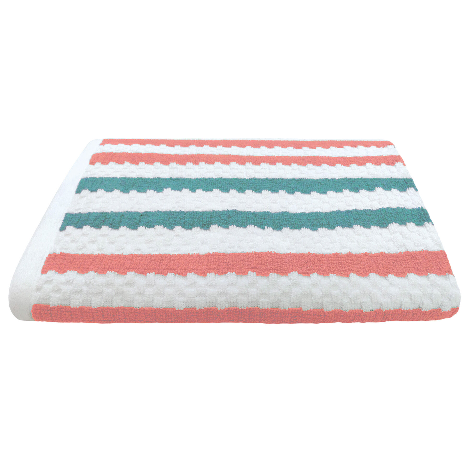 coral and aqua bath towels